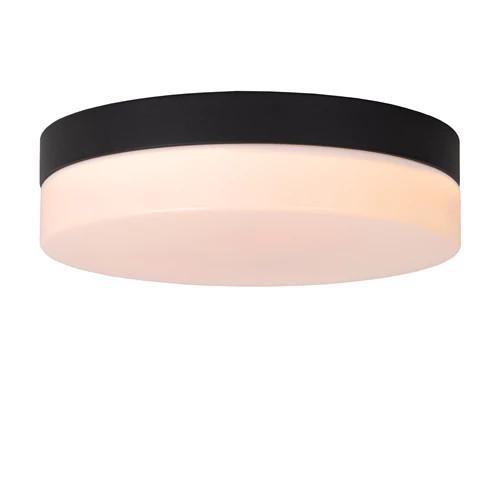 Lucide BISKIT - Plafonnière Badkamer - Ø 23 cm - LED - 1x12W 2700K - IP44 - Bewegingssensor - Zwart - detail 1